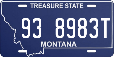 MT license plate 938983T