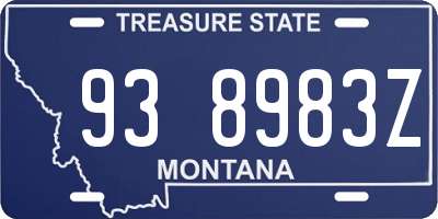 MT license plate 938983Z