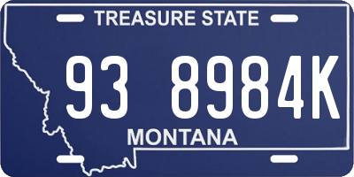 MT license plate 938984K