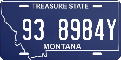 MT license plate 938984Y