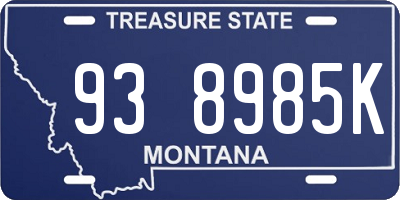 MT license plate 938985K