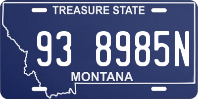 MT license plate 938985N