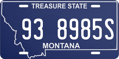 MT license plate 938985S