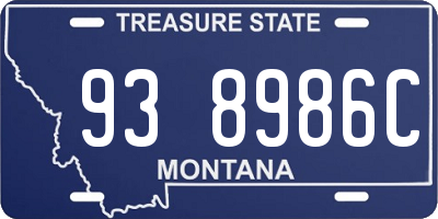 MT license plate 938986C