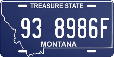 MT license plate 938986F