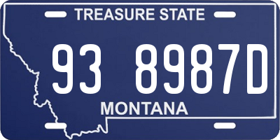 MT license plate 938987D