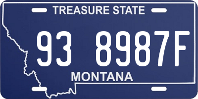 MT license plate 938987F