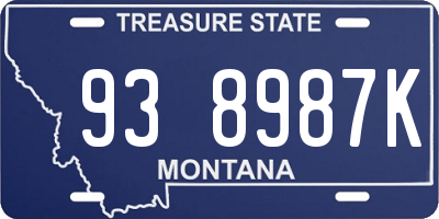 MT license plate 938987K