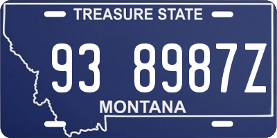 MT license plate 938987Z