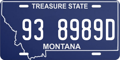 MT license plate 938989D