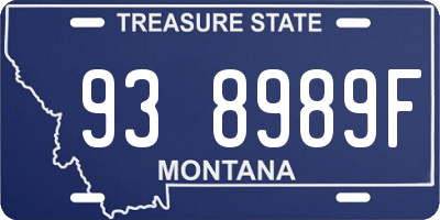 MT license plate 938989F