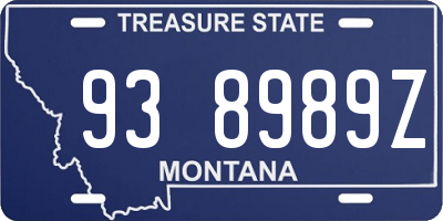 MT license plate 938989Z