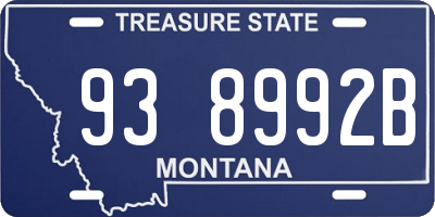 MT license plate 938992B