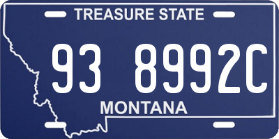 MT license plate 938992C