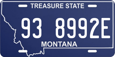 MT license plate 938992E