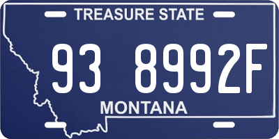 MT license plate 938992F