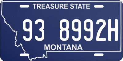 MT license plate 938992H