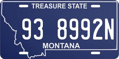 MT license plate 938992N