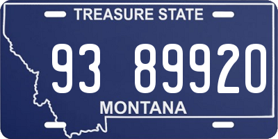 MT license plate 938992O