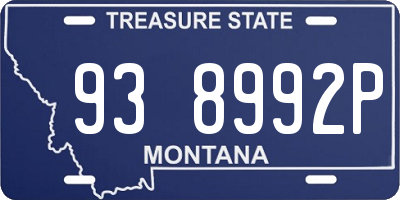MT license plate 938992P