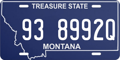 MT license plate 938992Q