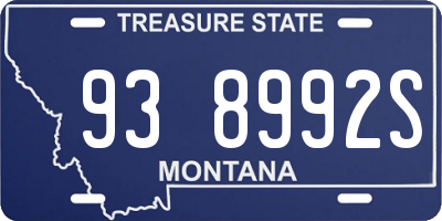 MT license plate 938992S