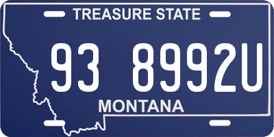 MT license plate 938992U