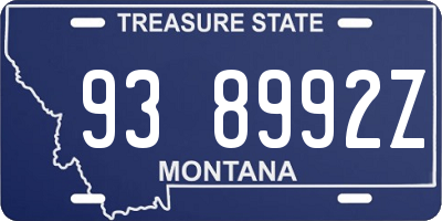 MT license plate 938992Z