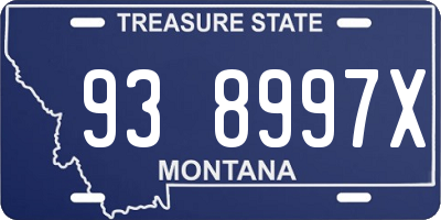 MT license plate 938997X