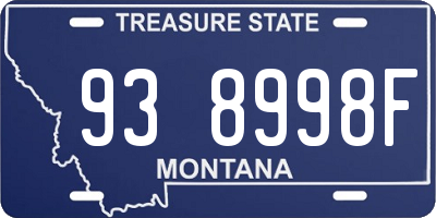 MT license plate 938998F