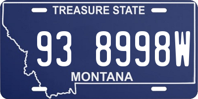 MT license plate 938998W