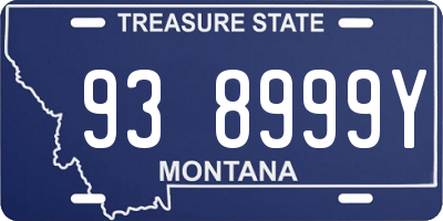 MT license plate 938999Y