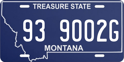 MT license plate 939002G