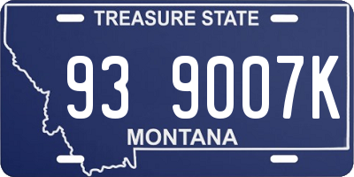 MT license plate 939007K