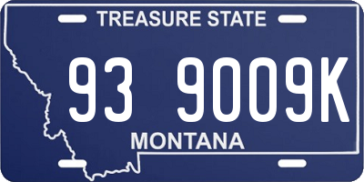 MT license plate 939009K