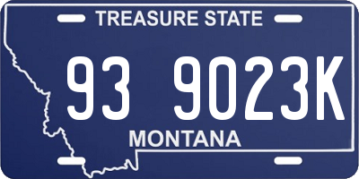 MT license plate 939023K