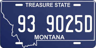 MT license plate 939025D
