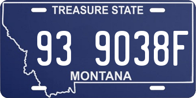 MT license plate 939038F