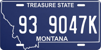 MT license plate 939047K