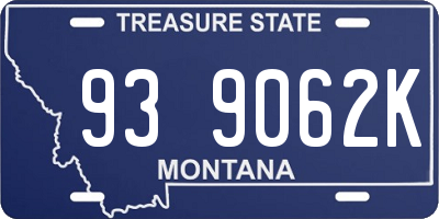 MT license plate 939062K