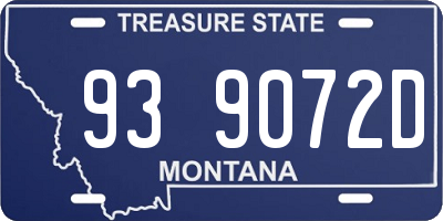 MT license plate 939072D
