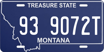 MT license plate 939072T