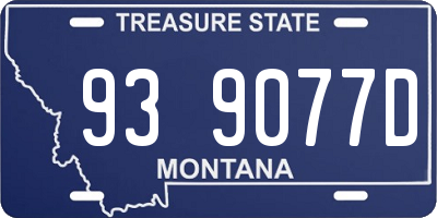 MT license plate 939077D