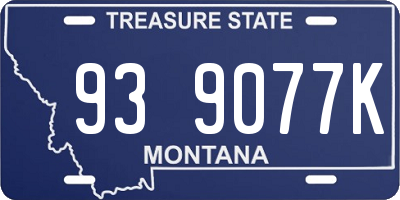 MT license plate 939077K