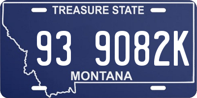 MT license plate 939082K