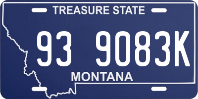 MT license plate 939083K