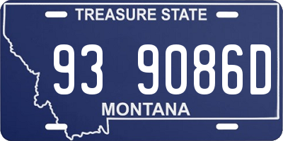 MT license plate 939086D