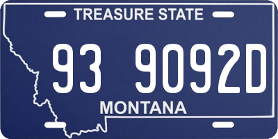MT license plate 939092D