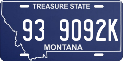 MT license plate 939092K