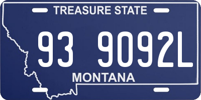 MT license plate 939092L
